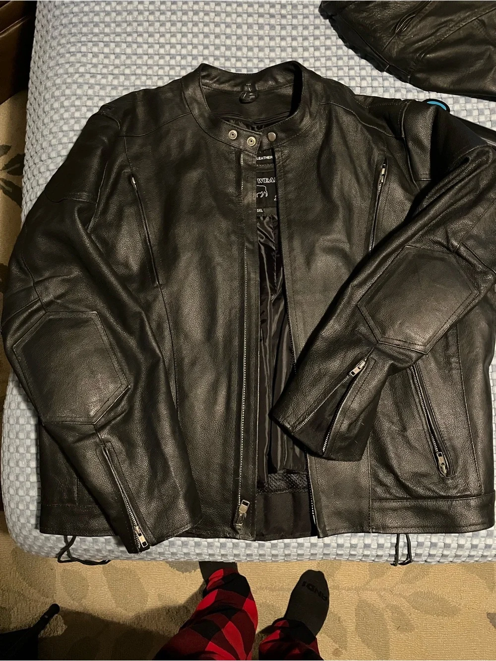 Men's Black Genuine Leather Bomber Jacket